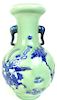 Large Chinese Porcelain Blue And Green Vase