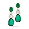 4.41ct DIMAOND AND REIGN EMERALD EARRINGS CERT.