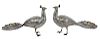 (2) Pair Of Continental German 800 Silver Peacocks