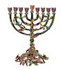 Jay Strongwater Menorah Jeweled Foral Design