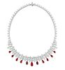 26.88ct DIAMOND AND RUBY NECKLACE CERT.