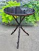 METAL CIRCULAR MARBLE TOP ACCENT TABLE