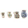LOT OF JARS. MEXICO, 20TH CENTURY. Talavera and polychromed ceramic with organic motifs. From 5.5 in to 8 in