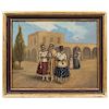 CHINAS POBLANAS. MEXICO. 20TH CENTURY. Oil on canvas. 20.2 x 26.3 in