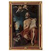 JOSEPH SANTANDER (MEXICO, 17TH-18TH CENTURY) SAINT GEROME. Oil on canvas. Signed. 60.2 x 38 in