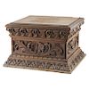 SEAT. MEXICO, CIRCA 1900. NEOCLASSICAL Style. Carved wood with vegetal motifs. 13.7 x 20.4 x 15.7 in