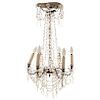 CHANDELIER. FRANCE, 20TH CENTURY. Bronze with crystal pendants. Electrified for 6 lights. 33.4 in tall