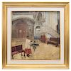 JOSÉ DE ARPA Y PEREA (SPAIN, 1858-1952). PARISH SACRISTY. Oil on canvas. Signed: "Lorhlang".