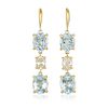 A Pair of Aquamarine and Diamond French Hook Earrings