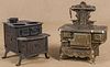 Two cast iron toy stoves, to include a M. Greenwo