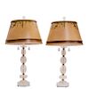 A pair of rock crystal table lamps