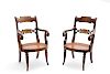 Pair of Regency parcel gilt  beechwood armchairs