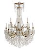 A Baccarat glass twelve light chandelier
