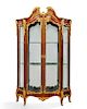 A Louis XV style  kingwood vitrine cabinet