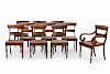 Ten Anglo-Indian exotic hardwood dining chairs