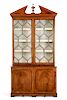 A George III yewwood inlaid mahogany bookcase