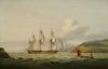 THOMAS LUNY (British, 1759-1837) 
HM Frigate Endymion, 1803 
Oil on canvas, 21 ¼ x 33 ½ in., s/d ‘T. LUNY 1803’ on llc; in giltwood ...