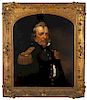 (A WAR OF 1812 KNICKERBOCKER HERO) 
L. TRONDLE (c.1790-1860?) 
Major General Garrit Hopper Striker, c. 1850 
Oil on canvas, 31 x 25 ...