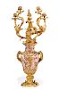 French gilt bronze & marble candelabrum, Dasson