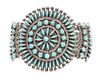 A Zuni Petit Point Cluster Bracelet Length 5 1/2 x opening 1 x width 2 inches.