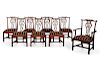 A set of eight Chippendale mahogany dining chairs