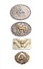 Four Western Style Belt Buckles Height of first 2 5/8 x width 2 1/4 inches for a 1 inch belt.