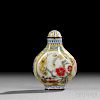 Enameled Porcelain Snuff Bottle with Plum Blossoms