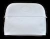 Hermes White Bolide Clutch Cosmetic Bag Red Piping