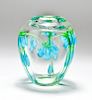 Modern Art Glass Floral Motif Hand-Blown Vase
