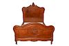 Louis XV French Provincial Style Walnut Bed Frame