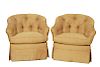 Pair of Swivel Seat Button-Tufted Club Chairs, 2