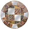 Brutalist Circular Copper Wall Mirror