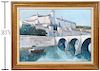 Charles Levier 'Canal Bridge' Oil Painting