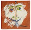 Large Picasso Madoura Tile 'Visage a la Barbiche'