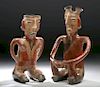 Zacatecas Seated Figures - Rare Matched Pair