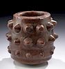 Chavin Stone Cactus Jar w/ Conical Protrusions