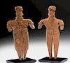Lovely Matched Pair of Colima Redware Flat Figures