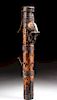 Early 20th C. Indian Naga Arrow Quiver w/ Monkey Skull