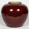 Chinese Oxblood Bulbous Porcelain Jar