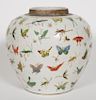 Chinese Insect Motif Porcelain Ginger Jar