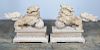 Pr., Carved Wooden Chinese Male Guardian Lions
