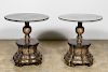 Pr., Chinese Gilt Black Lacquer Tables