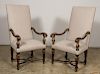 Pr, Italian Baroque Parcel Gilt Upholstered Chairs