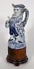 Delft Blue & White Figural Pitcher On Stand