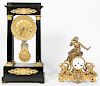 19th Century Empire Portico Clock & Figural Clock