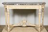 19th C. French Gray & Marble Console Table.