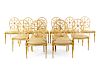 A Set of Twelve George III Style Cream-Painted and Parcel Gilt Dining Chairs