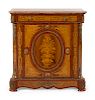 A Napoleon III Style Gilt Bronze Mounted Marble-Top Marquetry Cabinet
