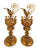A Pair of Neoclassical Gilt Bronze Ewers