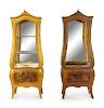 A Pair of Gilt Bronze Mounted Vernis Martin Vitrine Cabinets